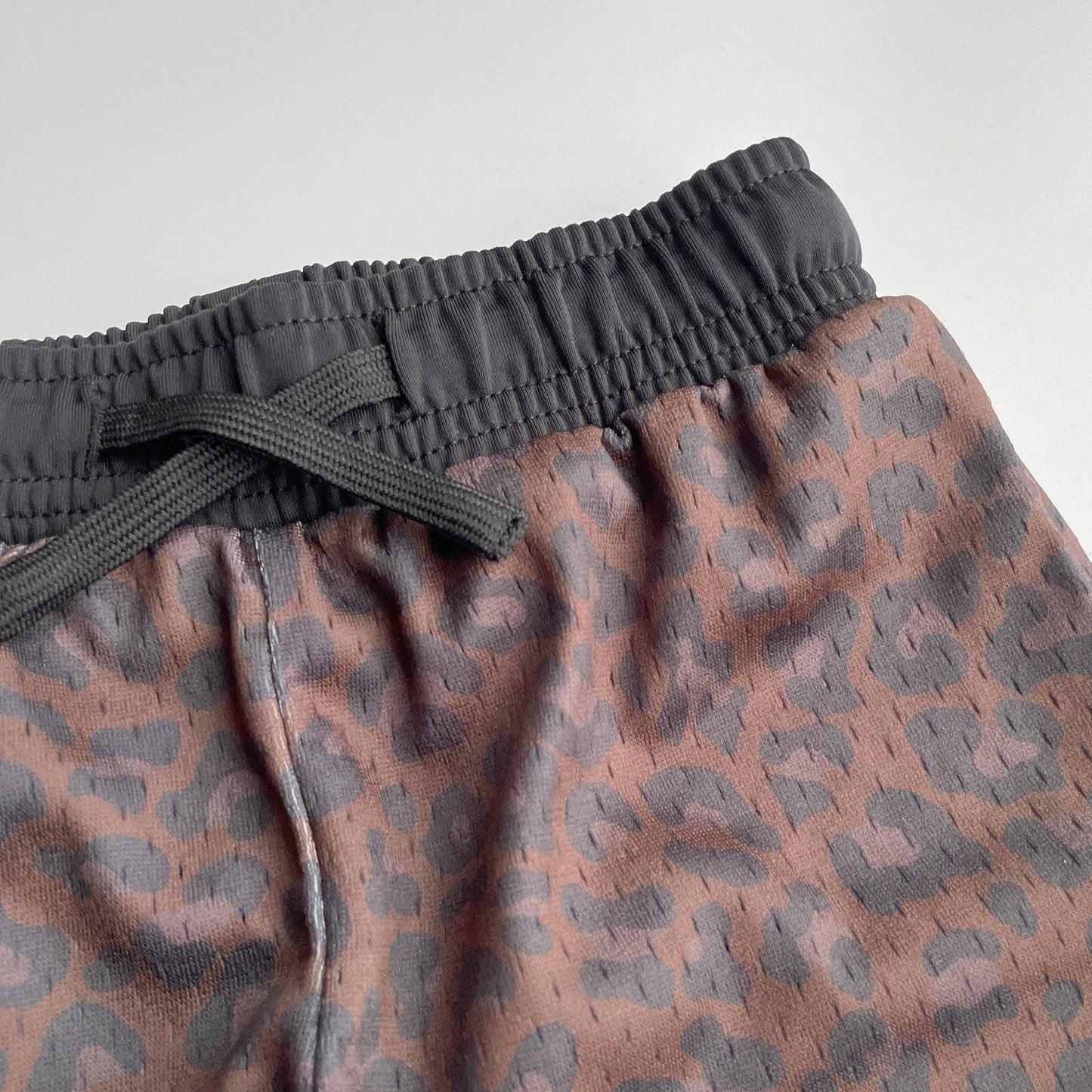 Leopard Print Mesh Shorts