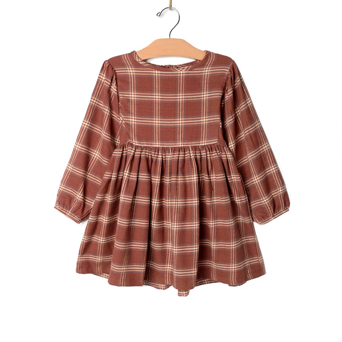 Rust Puff Sleeve Dress