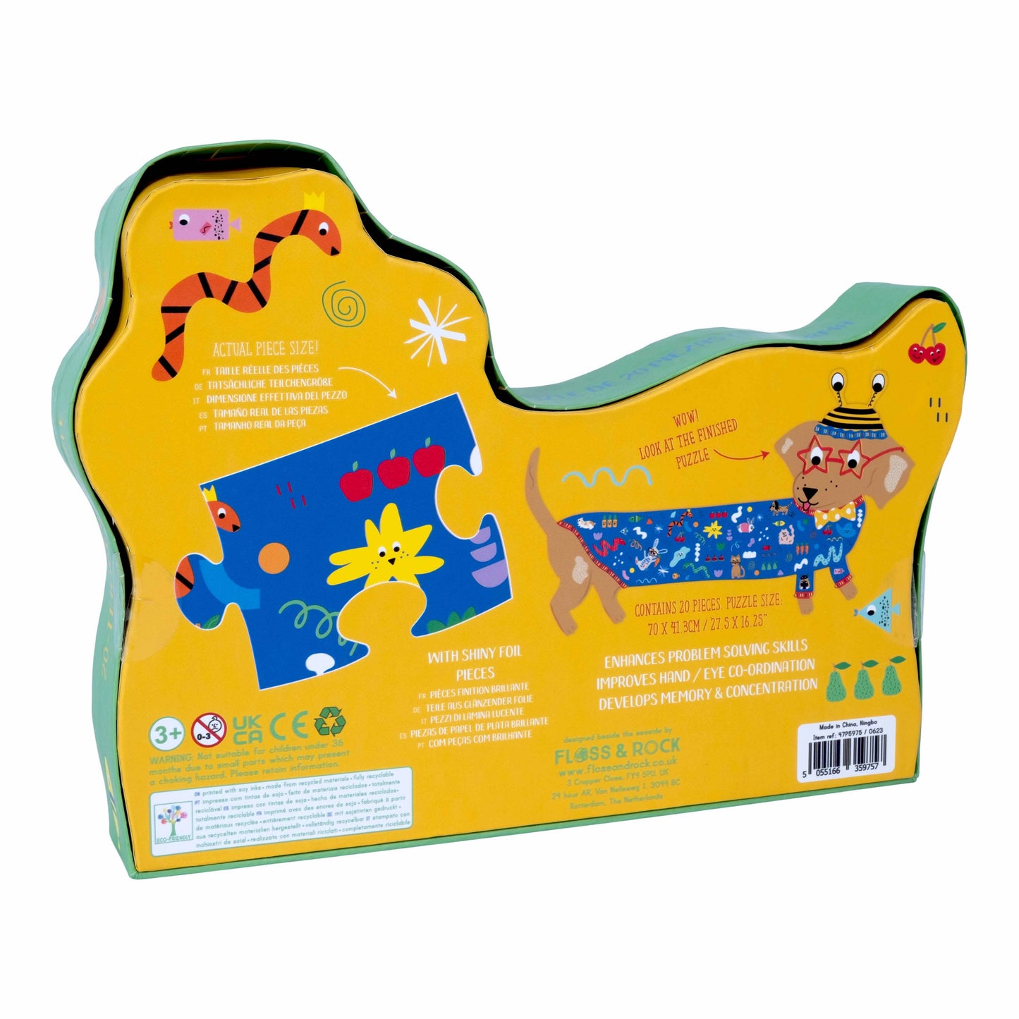 Pets 20pc "Sausage Dog" Shaped Jigsaw with Shaped Box