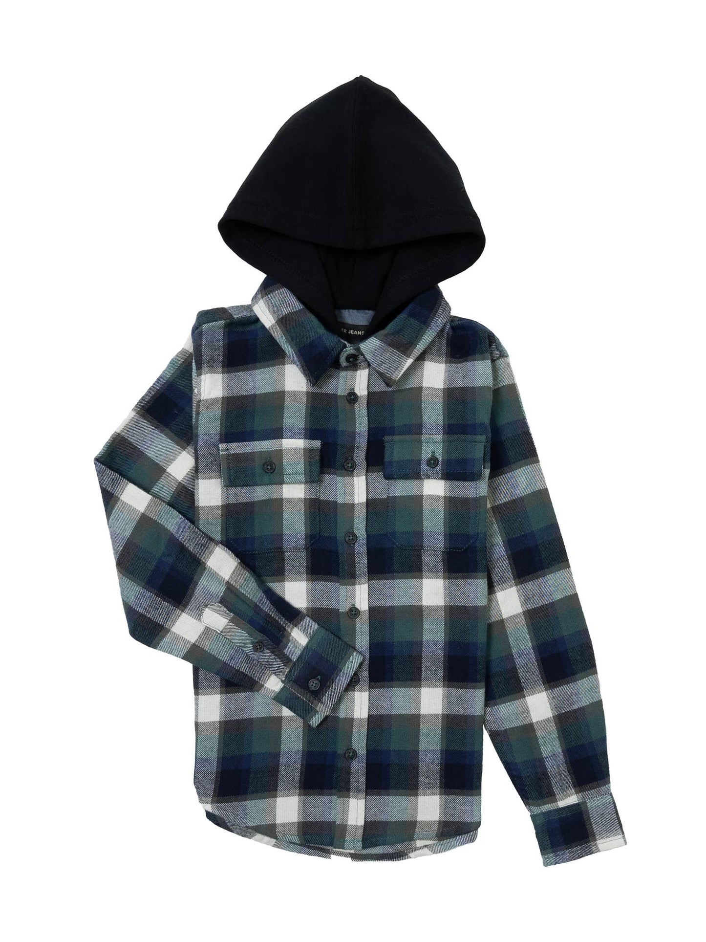 BOYS SHIRT WITH FLEECE HOOD