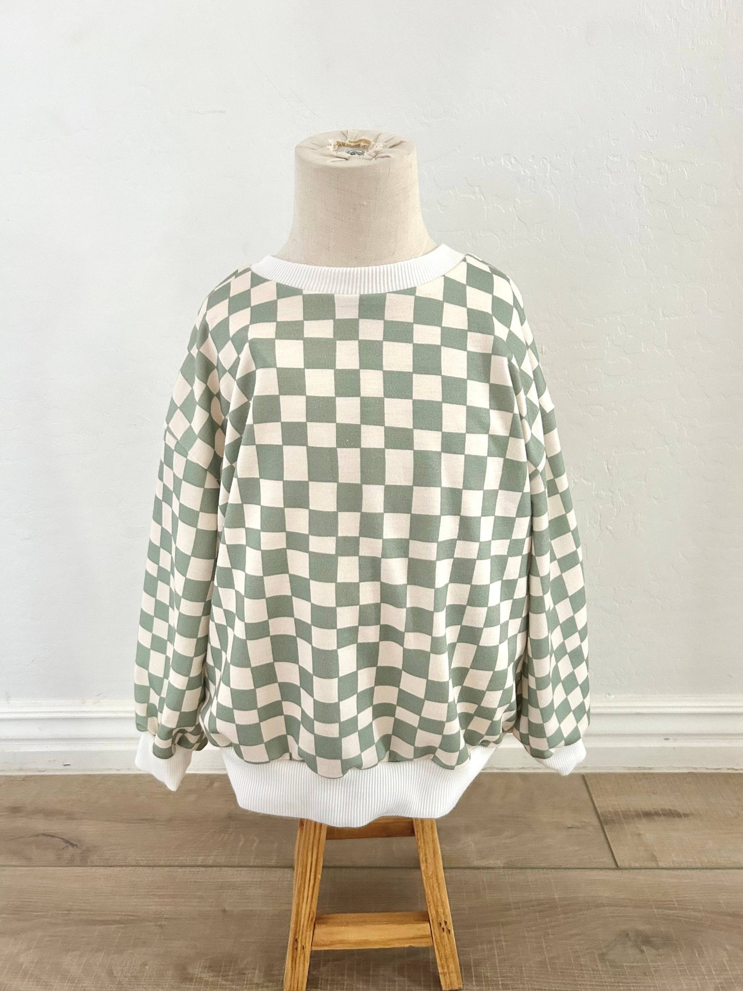 Wavy Check Pullover