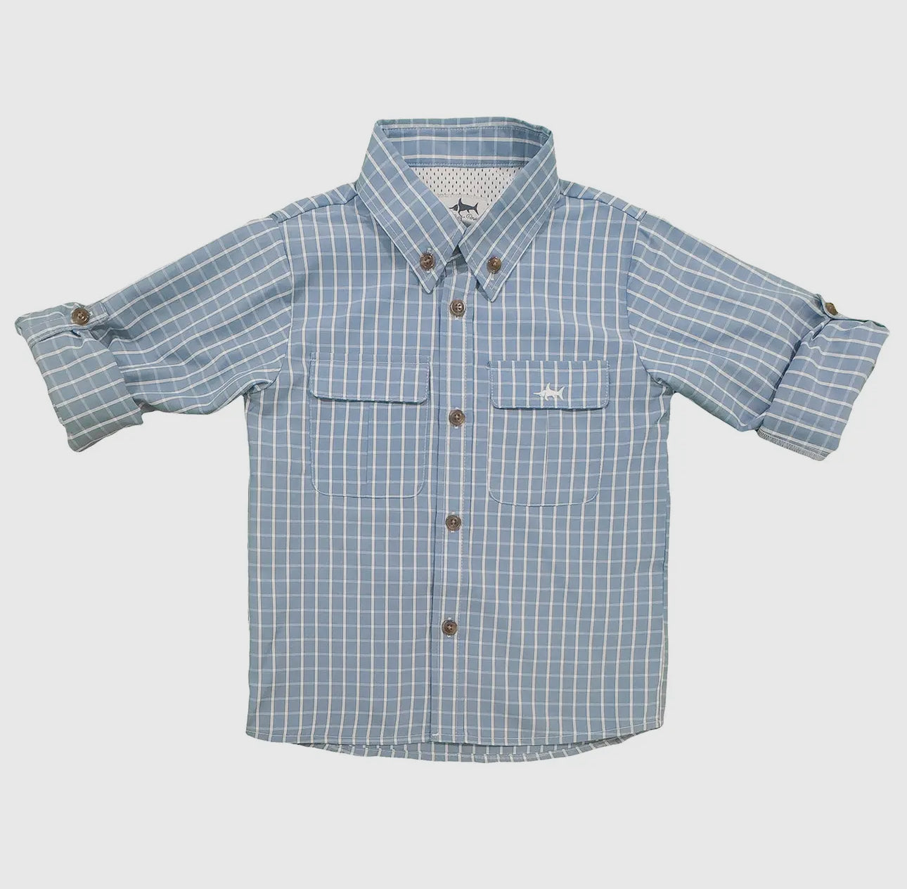 Blue Plaid Fishing Shirt