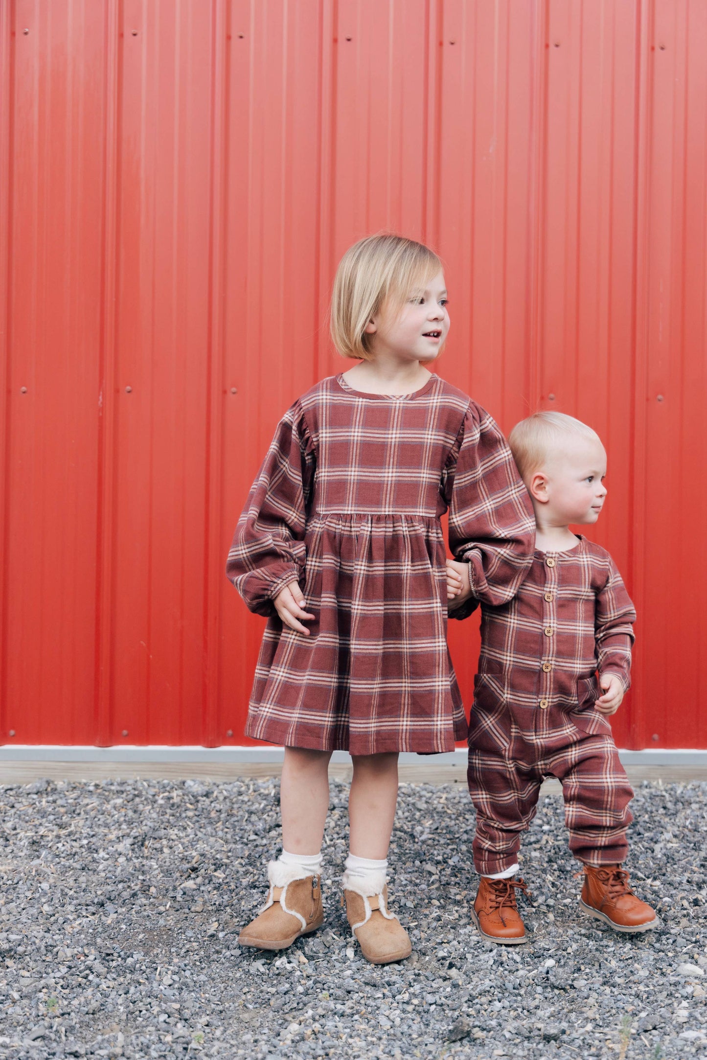 Rust Puff Sleeve Dress