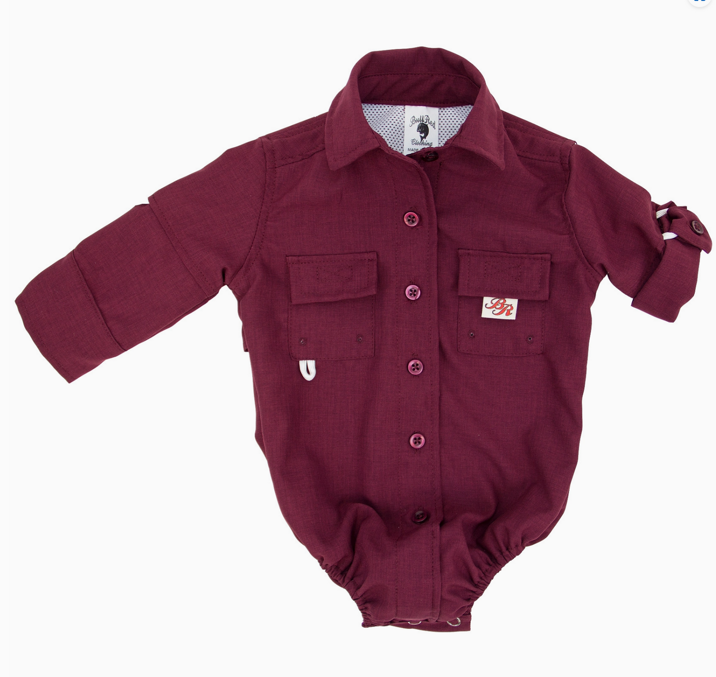 Burgundy Fishing Romper