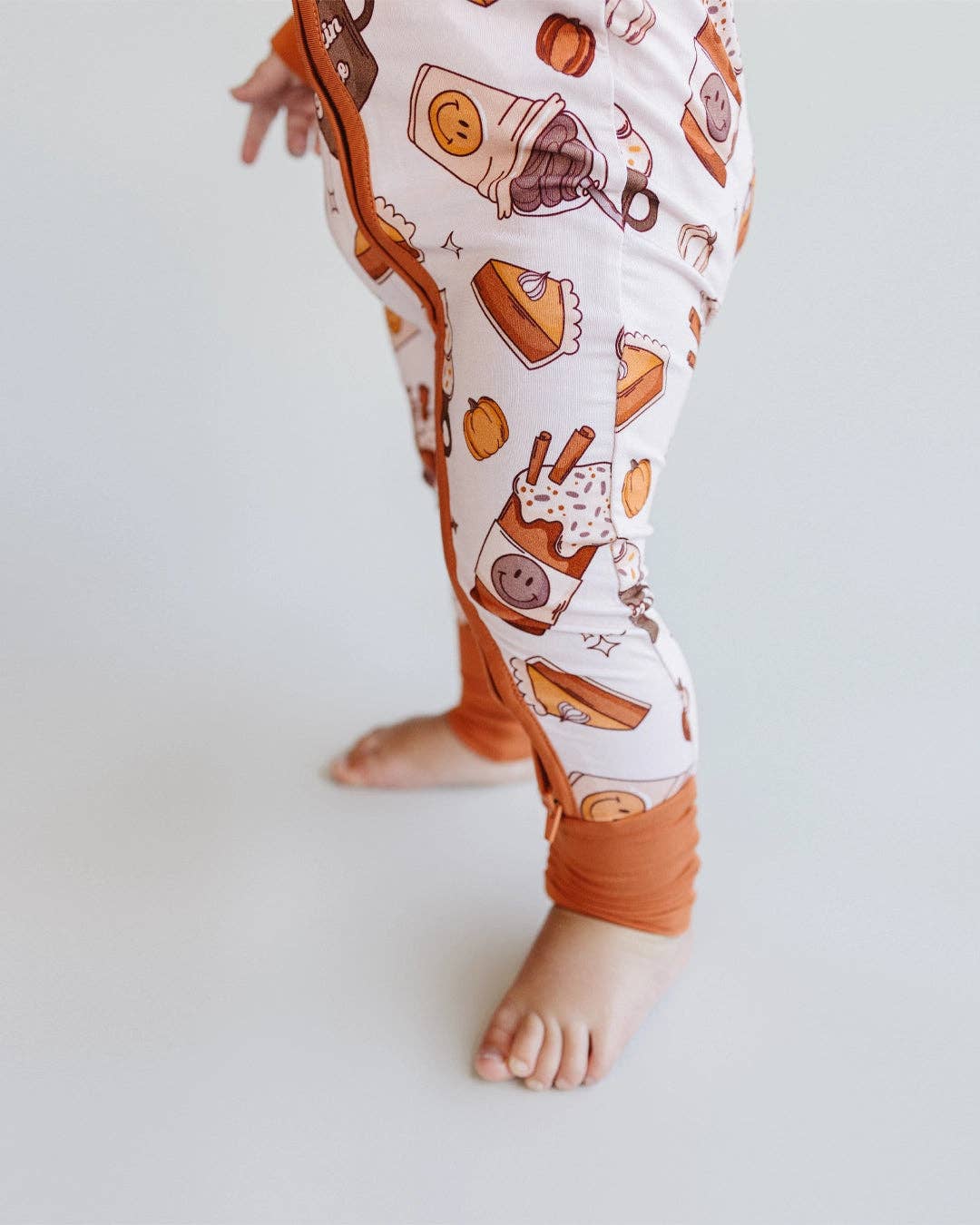 Holiday Bamboo Baby Clothing Zip Romper | Pumpkin Spice