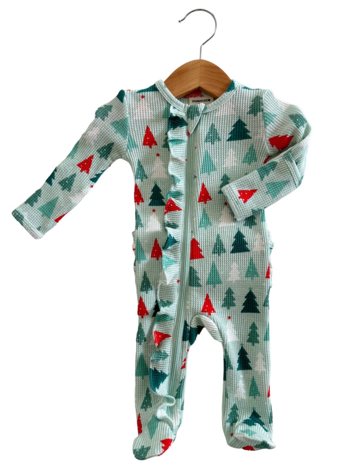 Waffle Ruffle Zip Romper