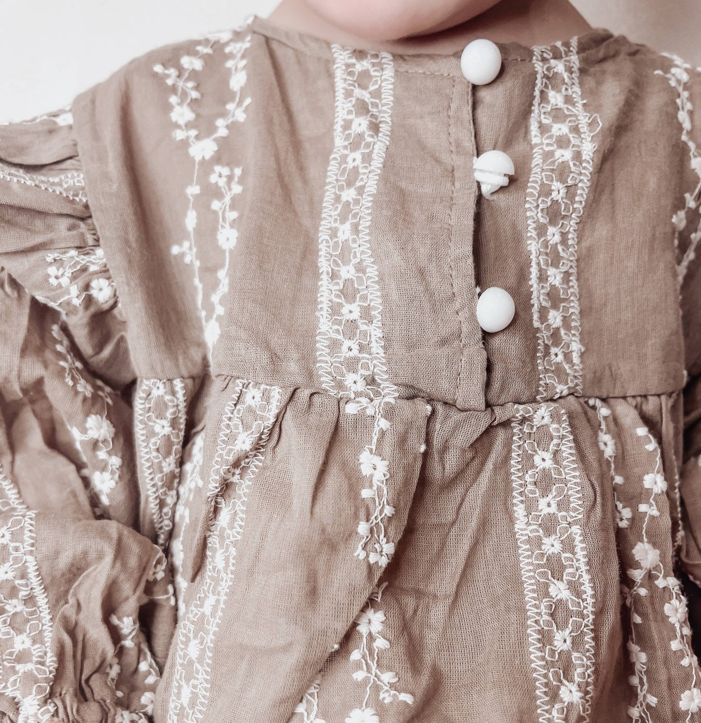 Annie & Charles® organic cotton bodysuit with embroidery