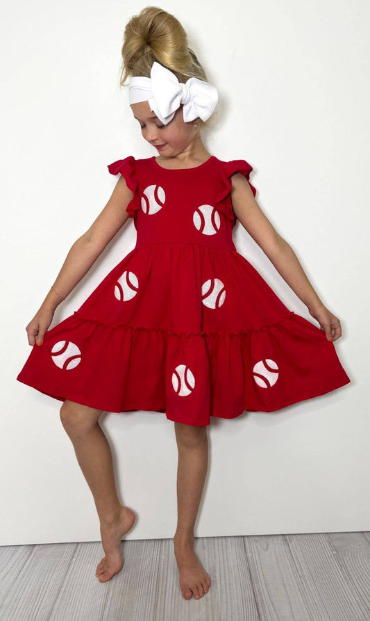 Baseball Sequin Girls Dress