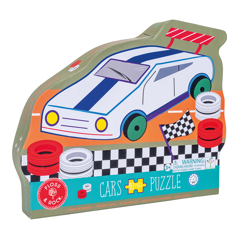 Cars 40pc "Racing Car" Shaped Jigsaw with Shaped Box