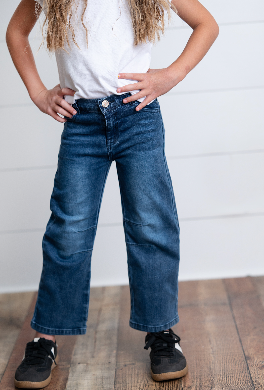 Kids Medium Wash Denim Horse Shoe Fall Winter Jeans