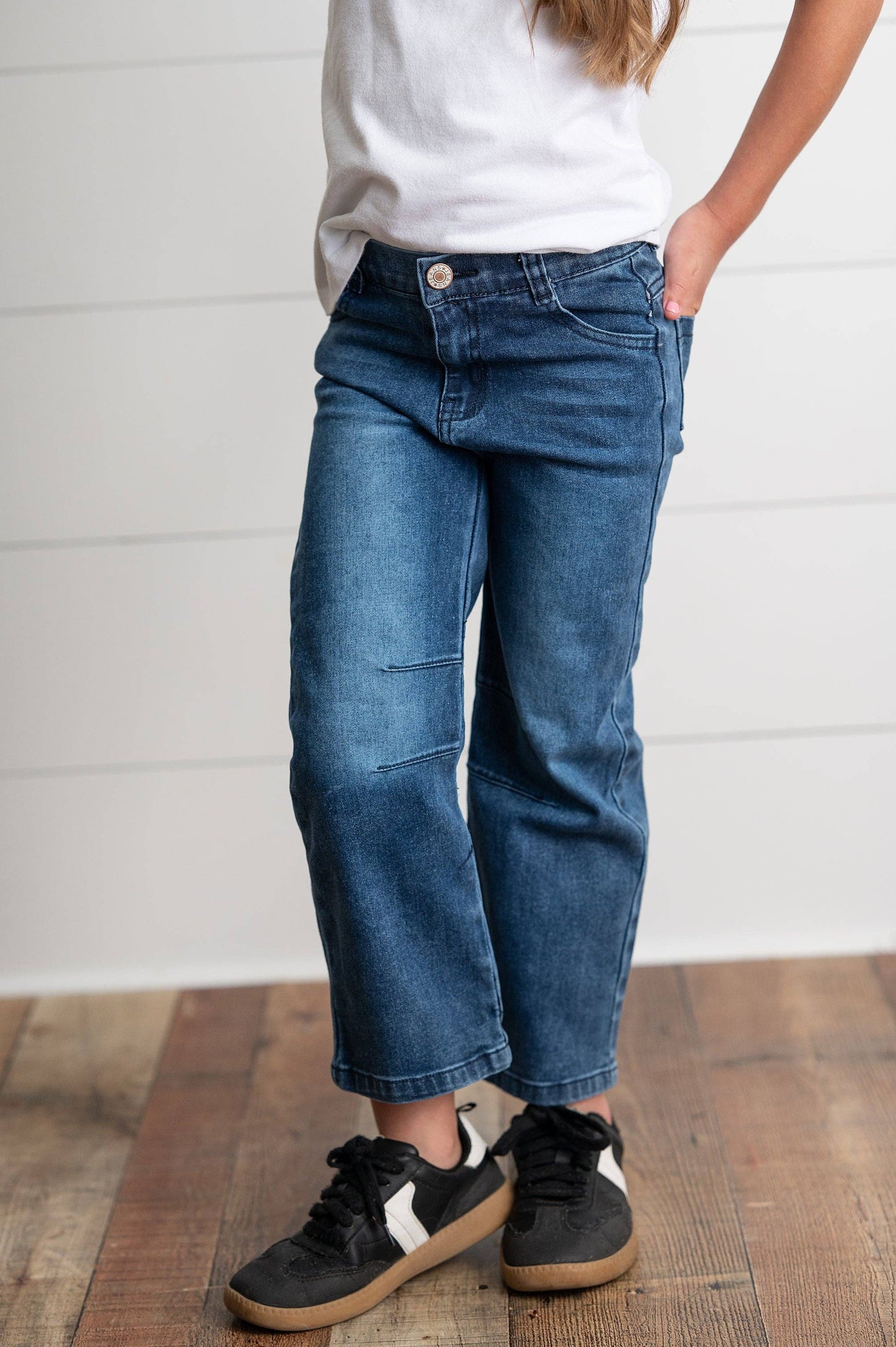Kids Medium Wash Denim Horse Shoe Fall Winter Jeans