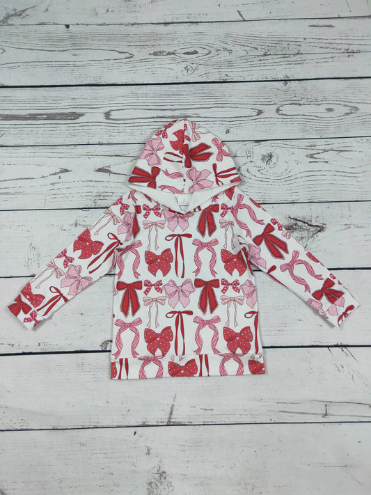 Bow Printed Kids Girls Hoodie