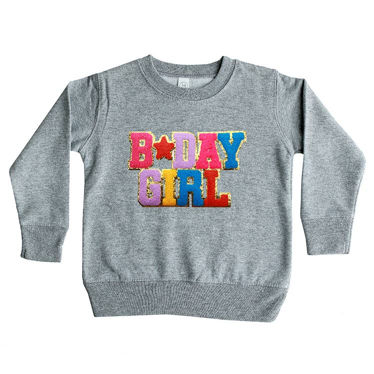 Chenille Bday Girl Sweatshirt 