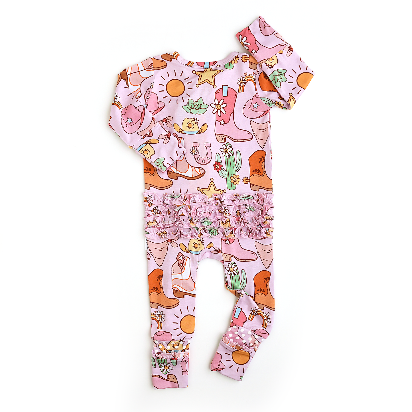 Lainey RUFFLE ZIP Bamboo Baby Sleepies Little Outfit Western