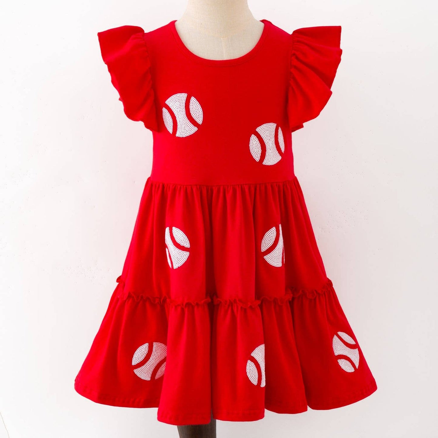 Baseball Sequin Girls Dress