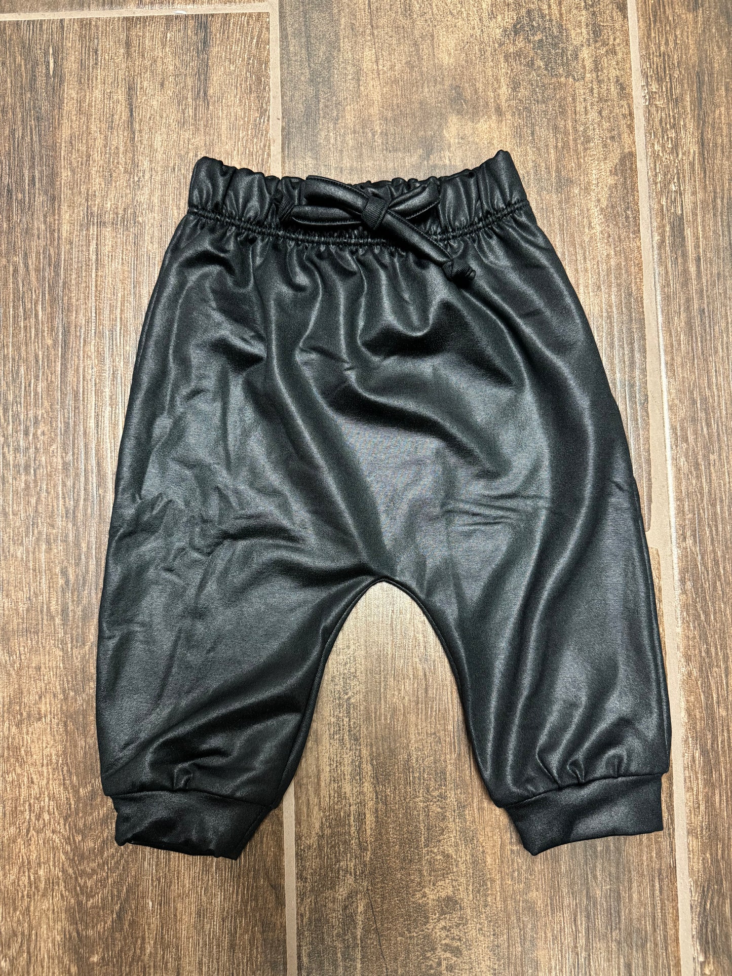 Shiny Black Baby Joggers