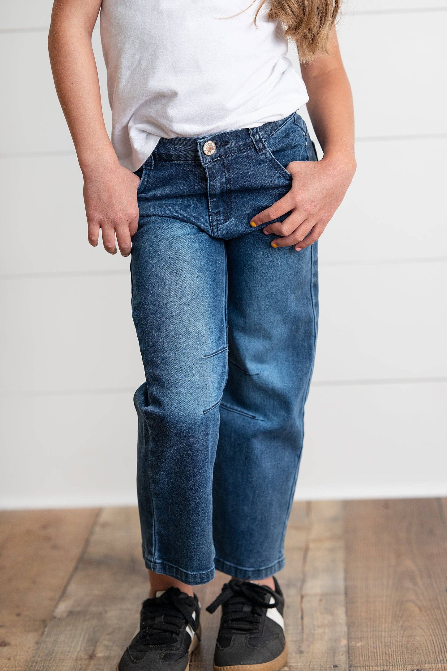 Kids Medium Wash Denim Horse Shoe Fall Winter Jeans