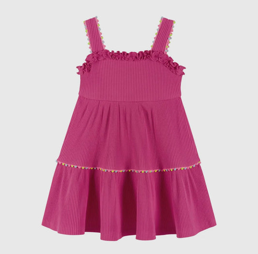 Fuchsia Ribbed Pink Dress