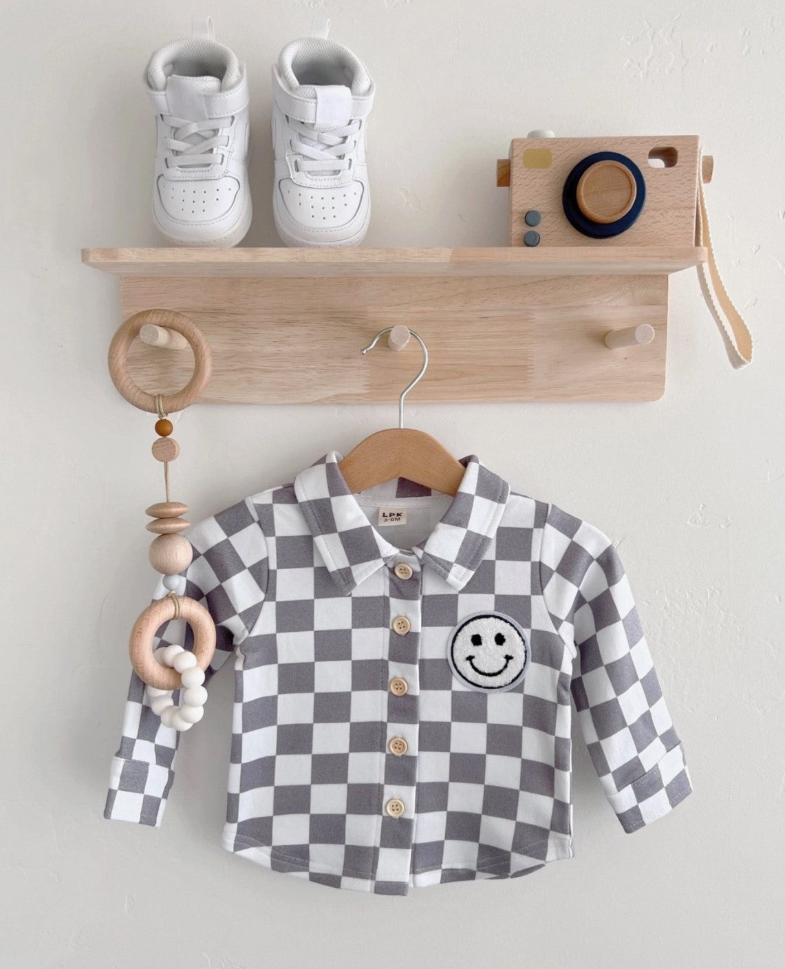 Checkered Smiley Shacket