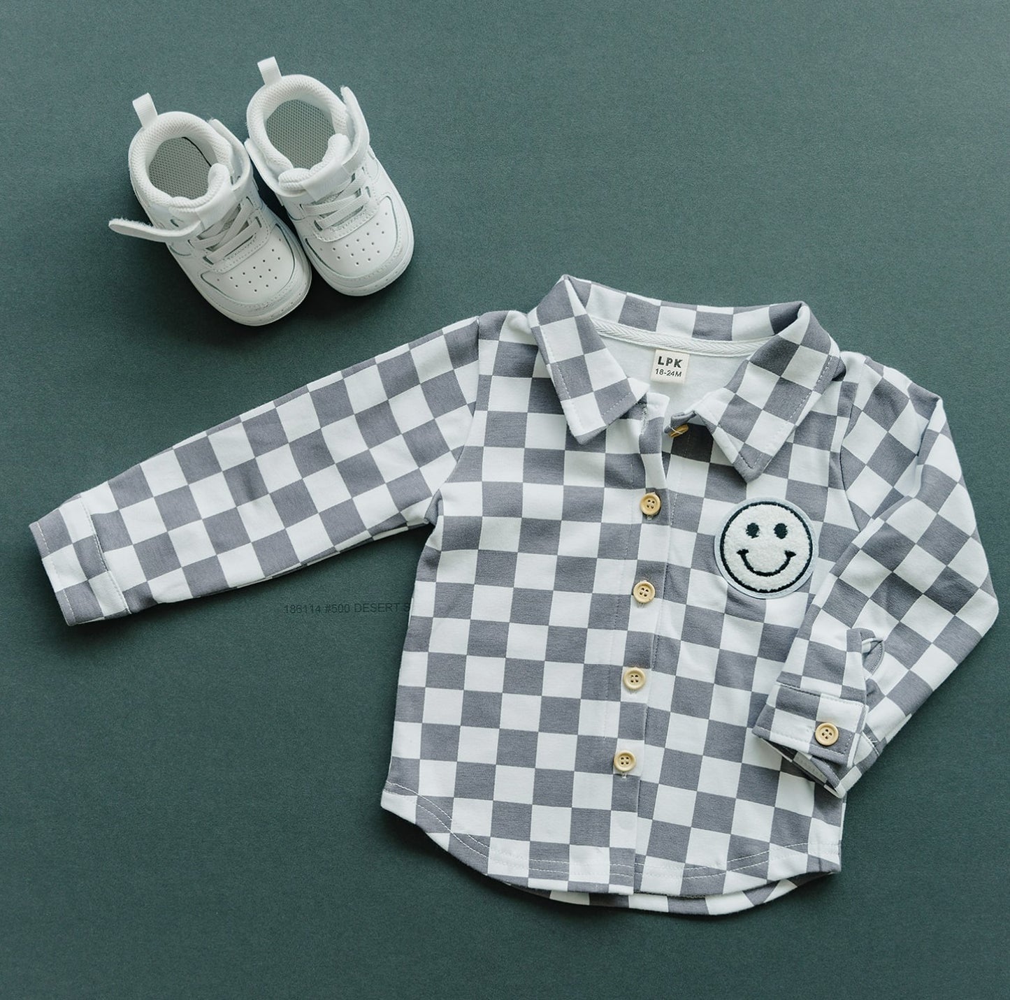 Checkered Smiley Shacket