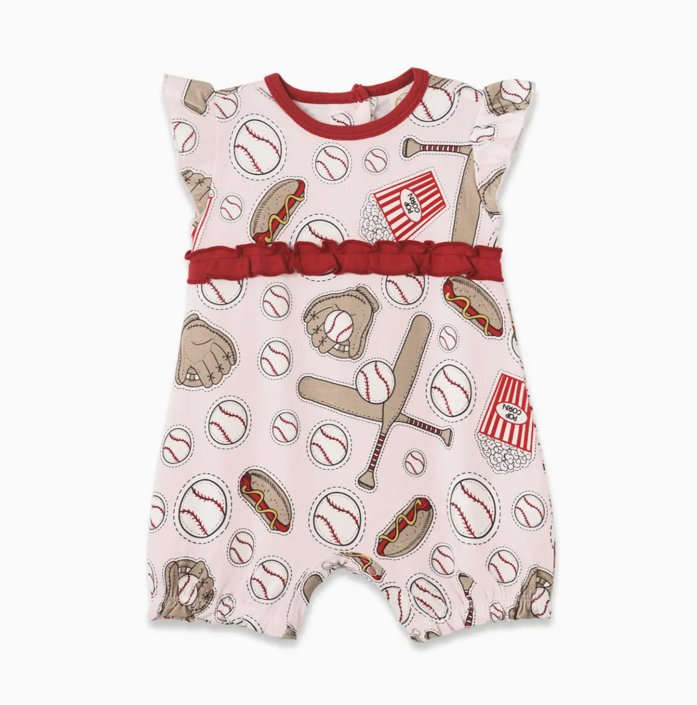 Bamboo Pink Baseball Romper