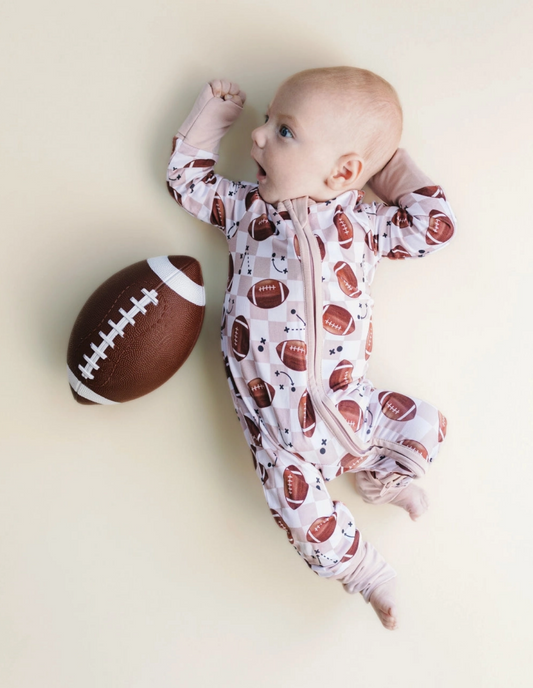 Bamboo Football Zipper Pajamas