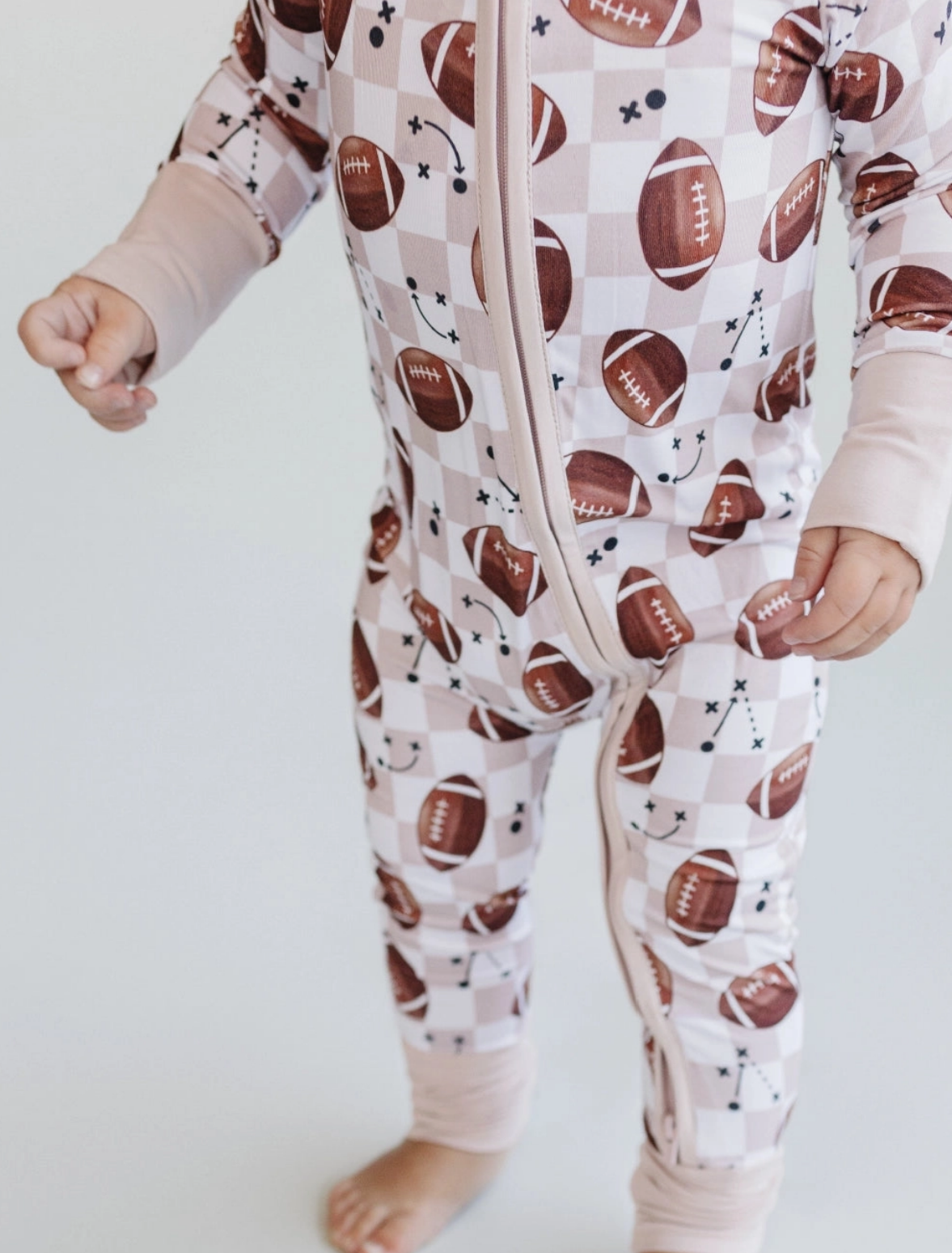 Bamboo Football Zipper Pajamas