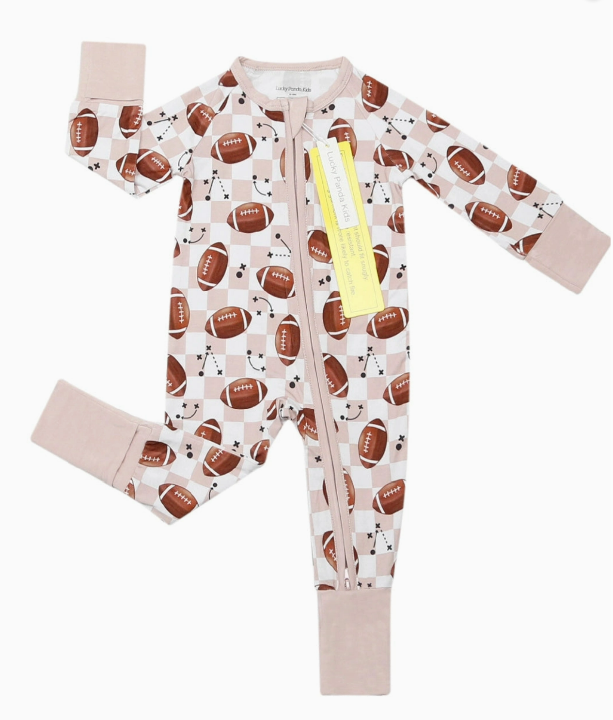 Bamboo Football Zipper Pajamas