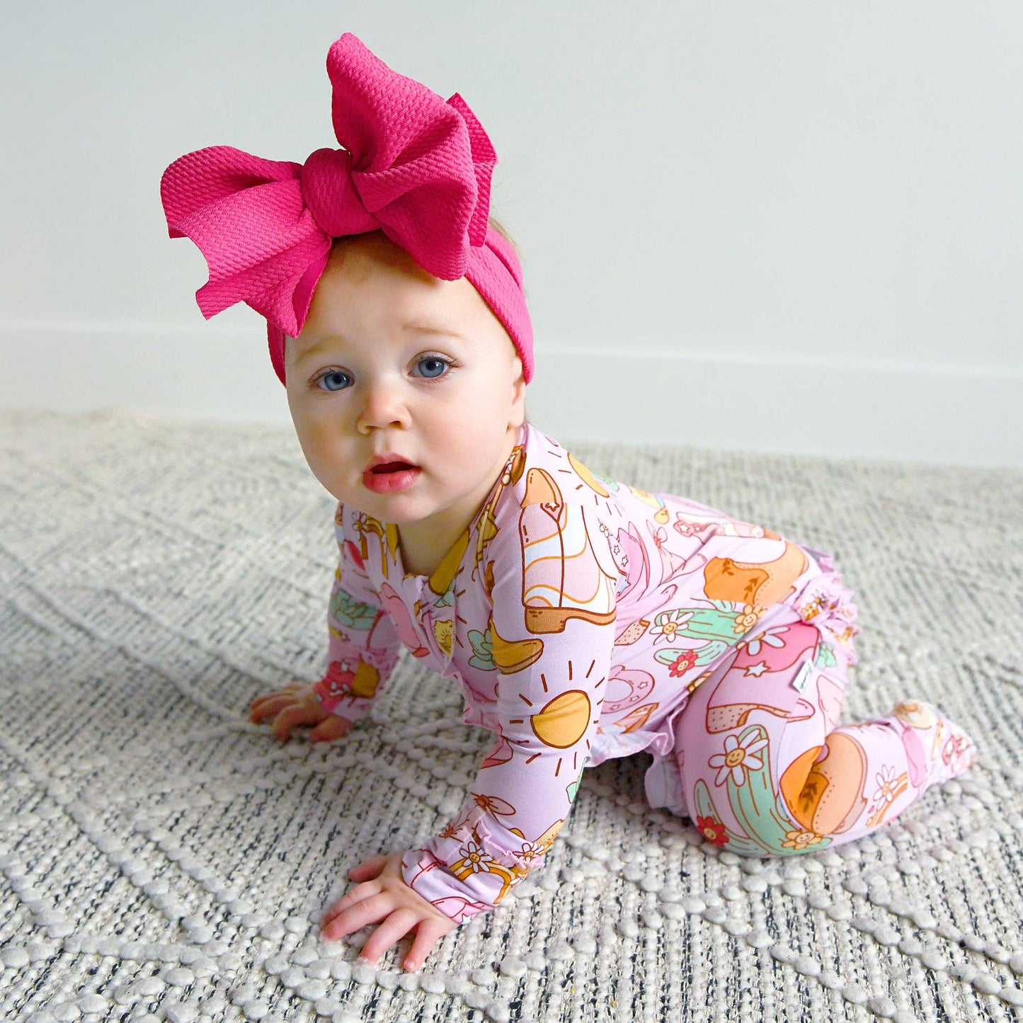 Lainey RUFFLE ZIP Bamboo Baby Sleepies Little Outfit Western