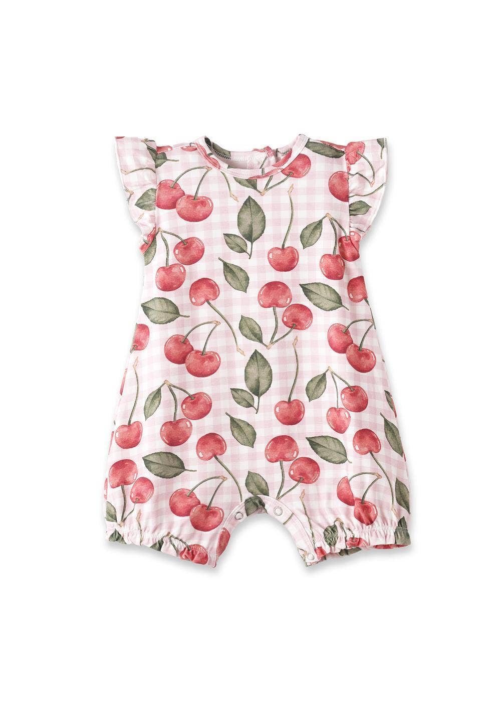 Cherry Picnic Baby Girl Bamboo Bubble Romper