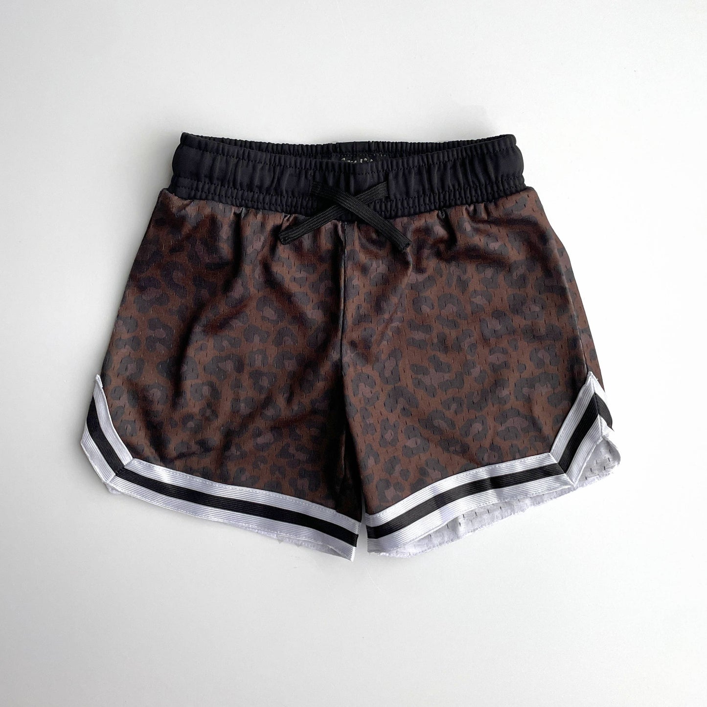 Leopard Print Mesh Shorts