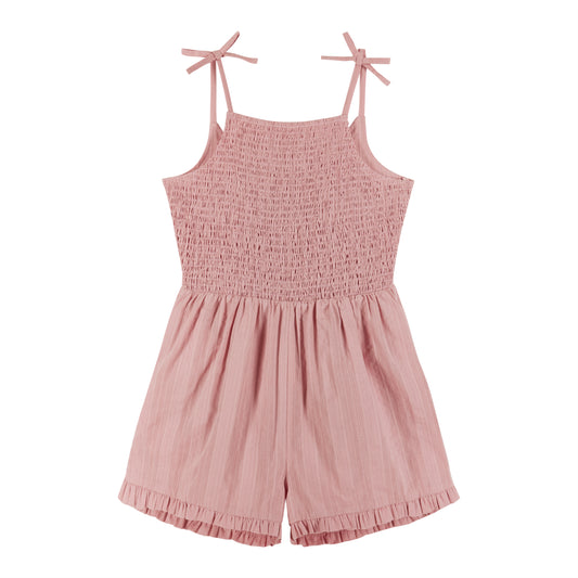 Blush Romper With Bow Back