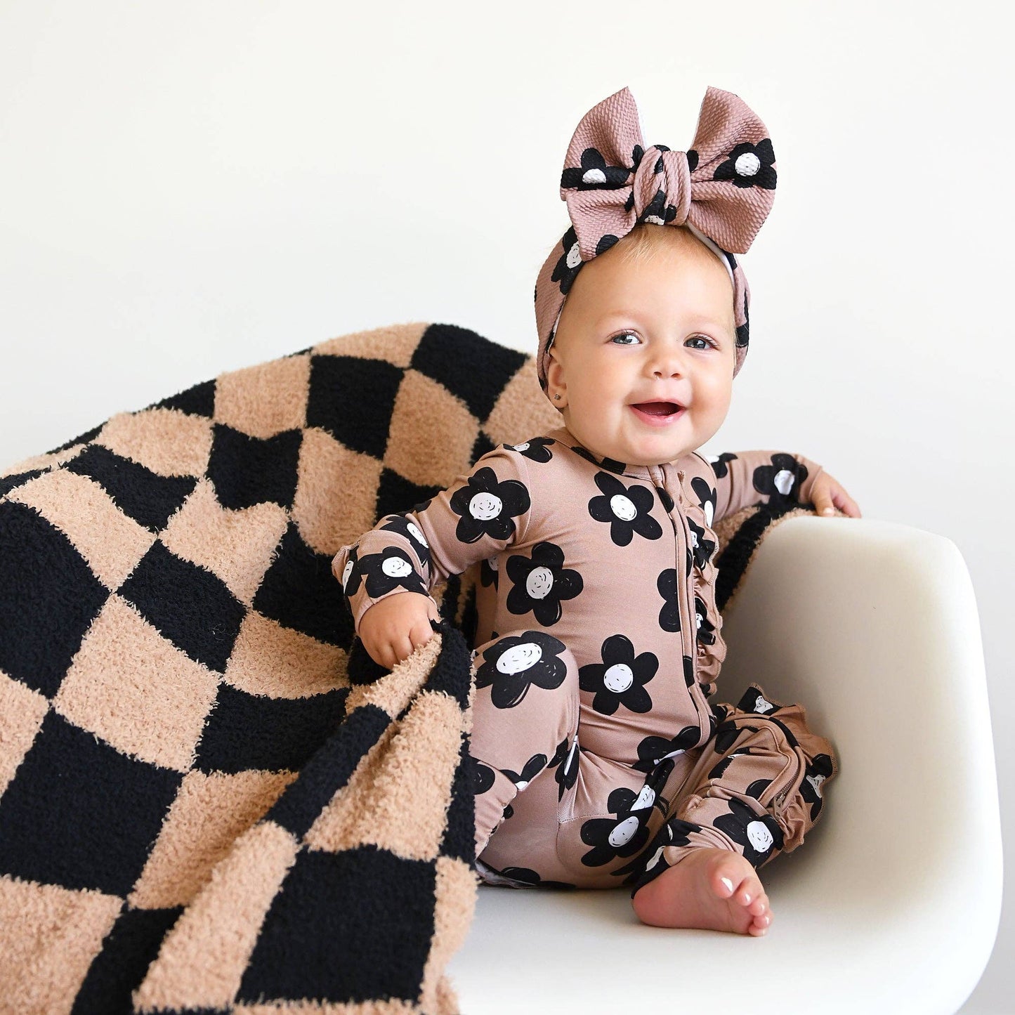 Coco RUFFLE ZIP Bamboo One Piece Flowers Baby Clothing