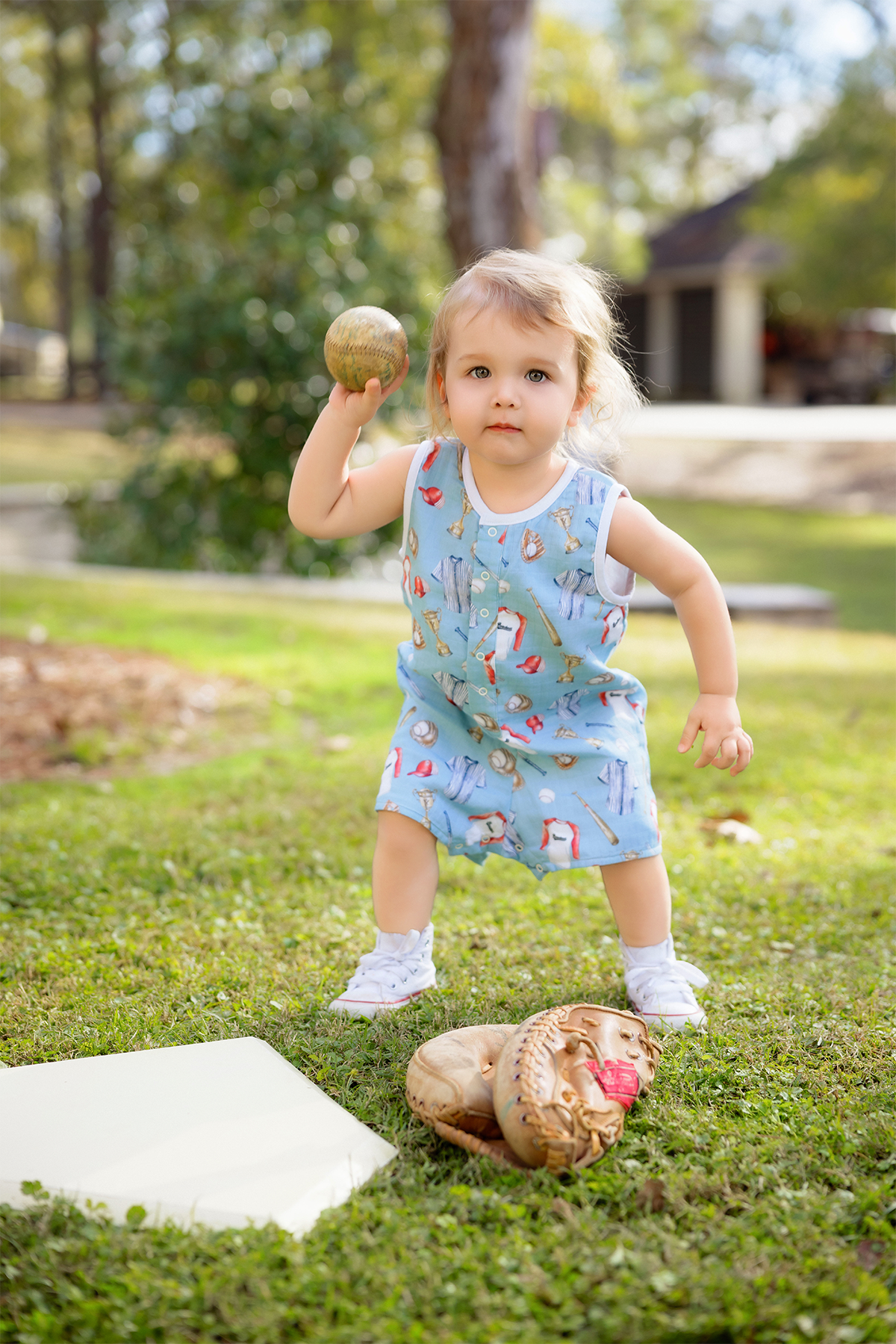 Let's Play Ball Organic Muslin