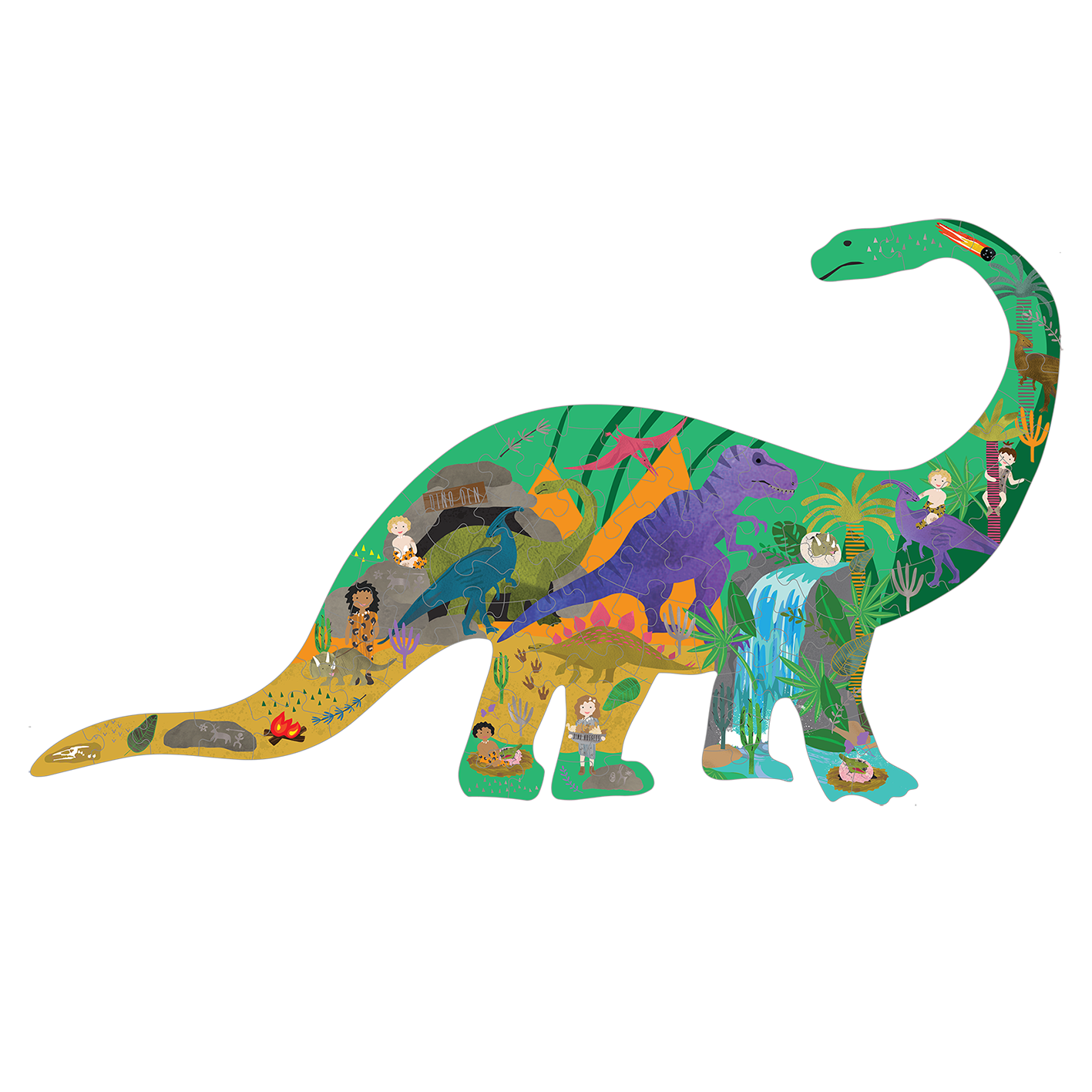 Dino 80pc "Diplodocus" Shaped Jigsaw with Shaped Box