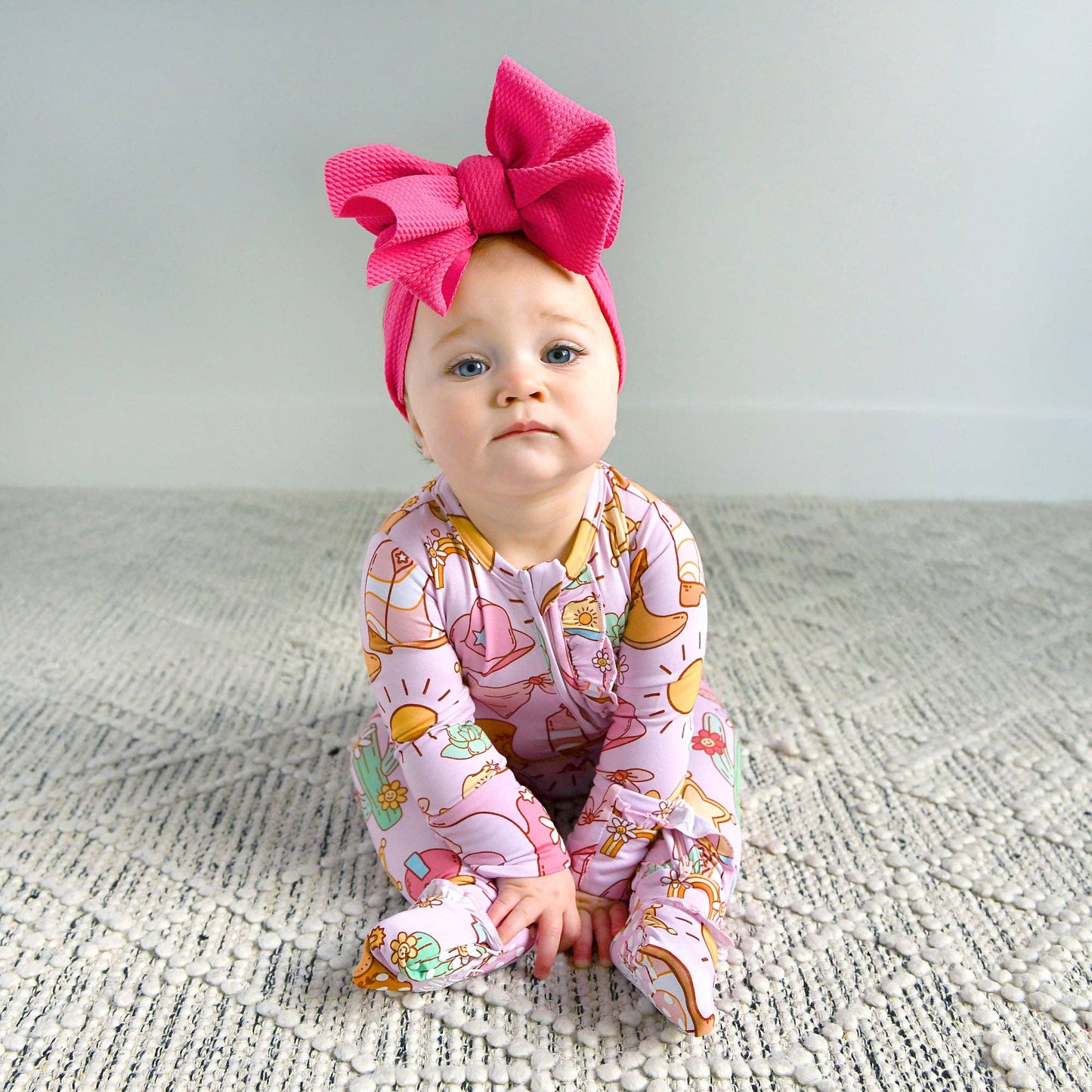 Lainey RUFFLE ZIP Bamboo Baby Sleepies Little Outfit Western