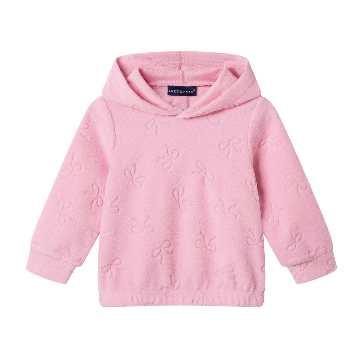 Plush Hoodie & Pant Set | Pink Bow Burnout