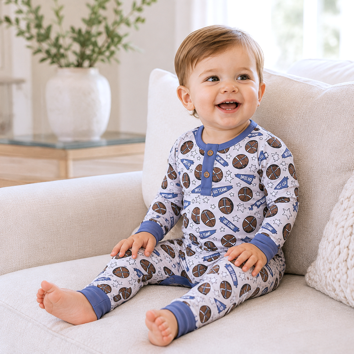 American Football Baby Romper – Bamboo Soft, & Sporty