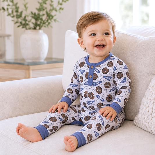 American Football Baby Romper – Bamboo Soft, & Sporty
