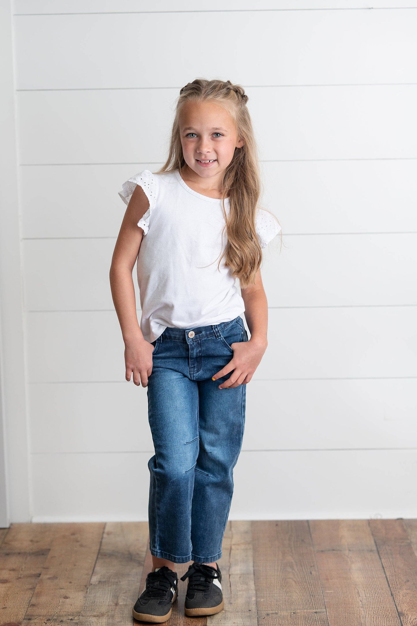 Kids Medium Wash Denim Horse Shoe Fall Winter Jeans