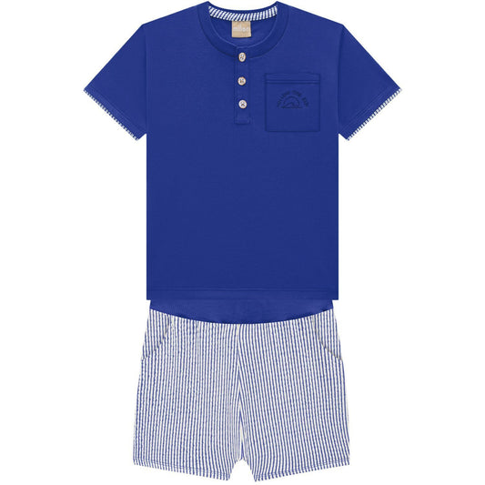 Royal Blue Henley Set