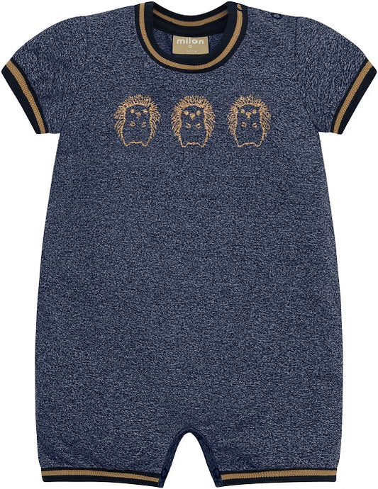 Navy Puffer Hedgehog Romper