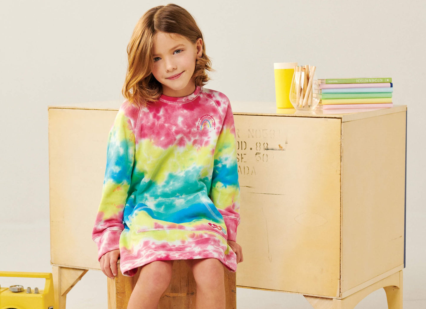 Rainbow Tie Dye Sweatshirt Dress