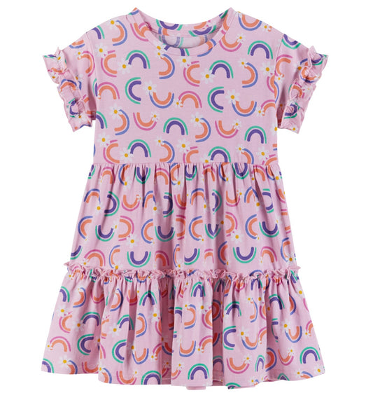 Rainbow & Daisy Print Dress